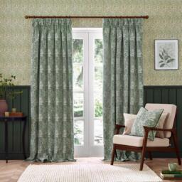 Morris and Co Marigold Fully Lined Jacquard Floral Pencil Pleat - thumbnail 2