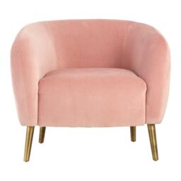 Interiors by Premier Louxor Pink Velvet Round Armchair