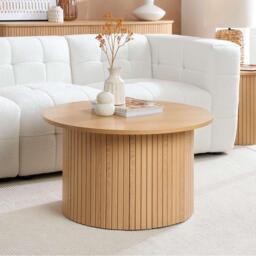 Birlea Axel Round Fluted Coffee Table - thumbnail 1