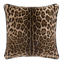 Dolce and Gabbana Casa Leopard Velvet 60x60cm Sofa Cushion