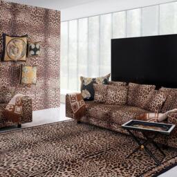 Dolce and Gabbana Casa Leopard Velvet 60x60cm Sofa Cushion - thumbnail 2