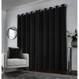 Enhanced Living Hampton Black Velvet Blackout Thermal Ring Curtain - thumbnail 5