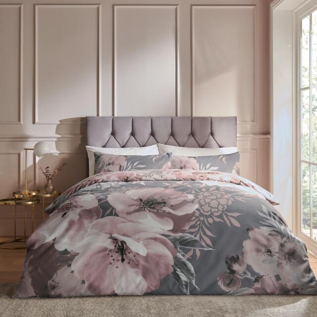 Catherine Lansfield Dramatic Floral Reversible Duvet Cover Set - image 1