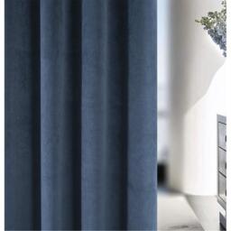 Enhanced Living Oxford Navy Velvet 100% Blackout Tape Top Curtains - thumbnail 4