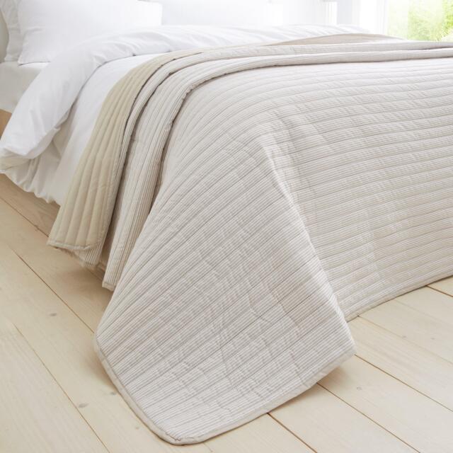 Catherine Lansfield Stripe Quilted Reversible Bedspread - image 1