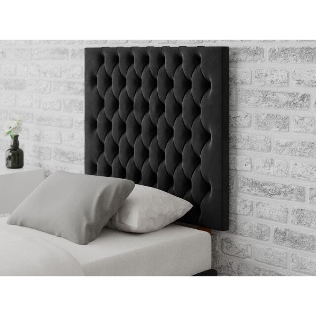 Aspire Monroe 80 cm Headboard, Plush Velvet Fabric, Navy, - image 1