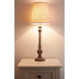 K Living Hague 60cm Resin Table Lamp Grey with Shade - thumbnail 2