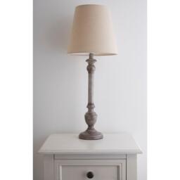 K Living Hague 60cm Resin Table Lamp Grey with Shade - thumbnail 1