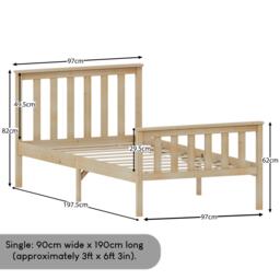 Lassic Vida Designs Milan Single Wooden Bed, High Foot - thumbnail 2