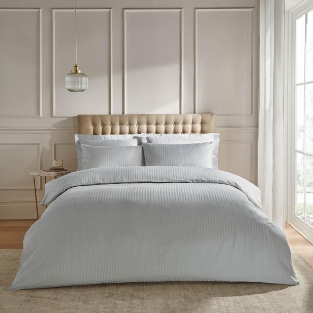 Catherine Lansfield 300 Thread Count Satin Stripe Duvet Cover Set - image 1