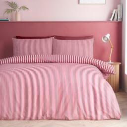 Catherine Lansfield Epping Textured Stripe Reversible Duvet Cover Set - thumbnail 2
