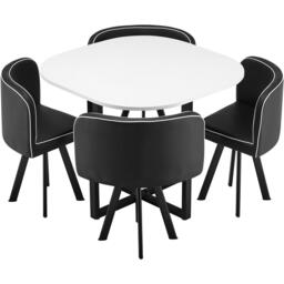 Comfy Living Modern Dining Set White Table With Chairs - thumbnail 2