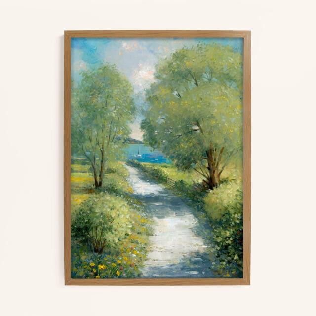 Laura Ashley Country Lane Print in a Wood Frame - image 1