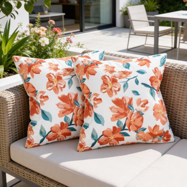 Streetwize Outdoor Pair of Japanese Floral Scatter Cushions - image 1