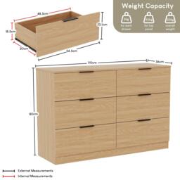 Lassic Trega 6 Drawer Chest of Drawers - thumbnail 2