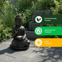 Streetwize Solar Water Feature - Meditating Buddha With Bowl - thumbnail 5