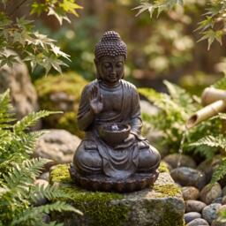 Streetwize Solar Water Feature - Meditating Buddha With Bowl