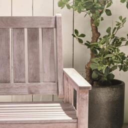 VonHaus VonHaus 2 Seater Wooden Grey Garden Bench - thumbnail 7