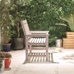 VonHaus VonHaus 2 Seater Wooden Grey Garden Bench - thumbnail 6