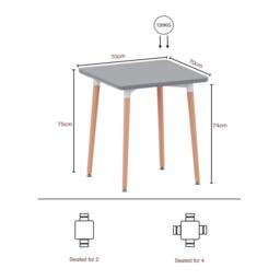 Lassic Vida Designs Batley 2 Seater Square Dining Table - thumbnail 2