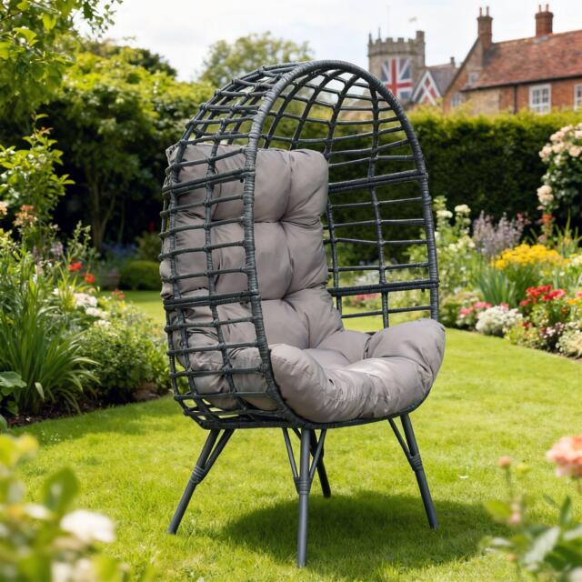 Linea Egg-Shaped Rattan Tufted Lounge Chair - image 1