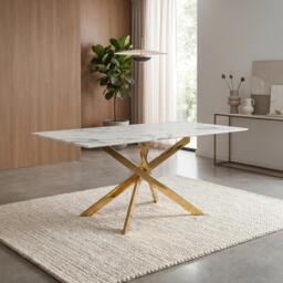 Shankar Astoria Medium 1.6m White Dining Table