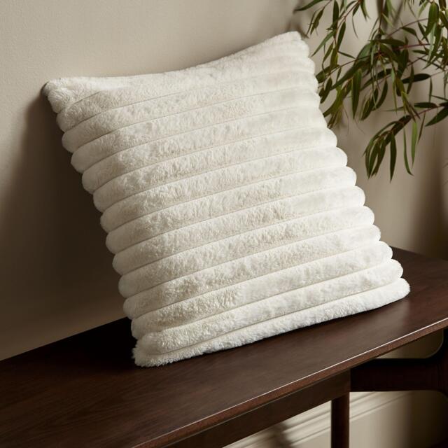 Catherine Lansfield Cosy Ribbed Faux Fur Soft Touch Cushion - image 1