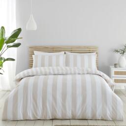 Catherine Lansfield Cove Stripe Reversible Duvet Cover Set