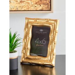 Interiors by Premier Hiba Gold Finish Bamboo Effect Photo Frame 4x6in - thumbnail 2