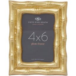 Interiors by Premier Hiba Gold Finish Bamboo Effect Photo Frame 4x6in - thumbnail 3