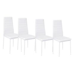Kabinet UK 4 Pcs Faux Leather Armless High Back Dining Chairs - thumbnail 3