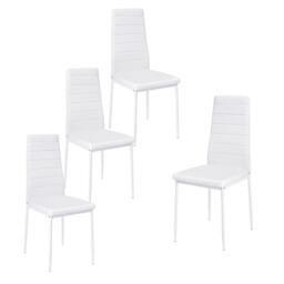 Kabinet UK 4 Pcs Faux Leather Armless High Back Dining Chairs - thumbnail 5