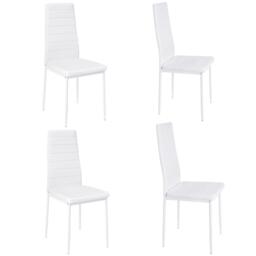Kabinet UK 4 Pcs Faux Leather Armless High Back Dining Chairs - thumbnail 4