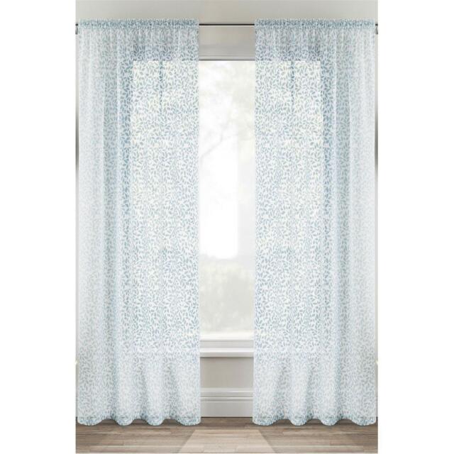 Enhanced Living Willow Linen Look Leaf Print Panel - Pair - image 1