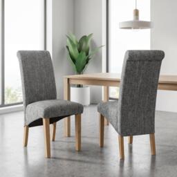 Shankar Set of 2 Huxley Tweed Dining Chairs - thumbnail 1