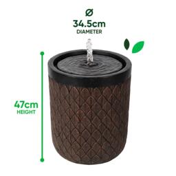 Streetwize Diamond Weave Solar Fountain - Textured Planter - thumbnail 3
