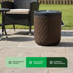Streetwize Diamond Weave Solar Fountain - Textured Planter - thumbnail 4