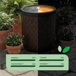 Streetwize Diamond Weave Solar Fountain - Textured Planter - thumbnail 7