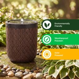 Streetwize Diamond Weave Solar Fountain - Textured Planter - thumbnail 5