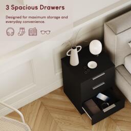 Lassic Trega 3 Drawer Bedside Chest - thumbnail 4