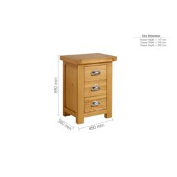 Birlea Woburn Large 3 Drawer Bedside Table - thumbnail 7