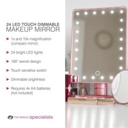 Rio Rose Gold 24 LED Makeup Mirror with mini remov - thumbnail 7
