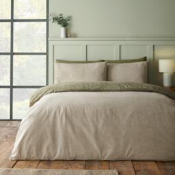 Catherine Lansfield Brushed Herringbone Cotton Duvet Cover Set - thumbnail 2