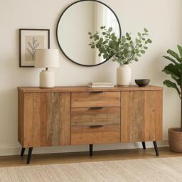 Urban Meuble Rustic Wood Chest Bedroom Storage Durable Design - thumbnail 3