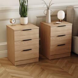 Lassic Trega 3 Drawer Bedside Chest Set Of 2