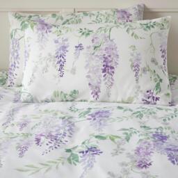 Dreams and Drapes Wisteria Handpainted Floral Print Duvet Cover Set - thumbnail 3