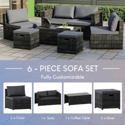 Lassic Islay 6 Seater Rattan Set (Ready Assembled)+ Cover - thumbnail 3
