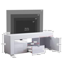 Lassic Vida Designs Eclipse 2 Door 1 Drawer LED TV Unit - thumbnail 2