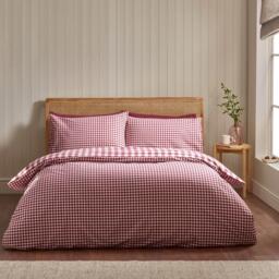 Catherine Lansfield Brushed Gingham Check Reversible Duvet Cover Set - thumbnail 2