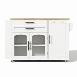 Urban Meuble Mobile Kitchen Island Trolley with Foldable Top - thumbnail 5